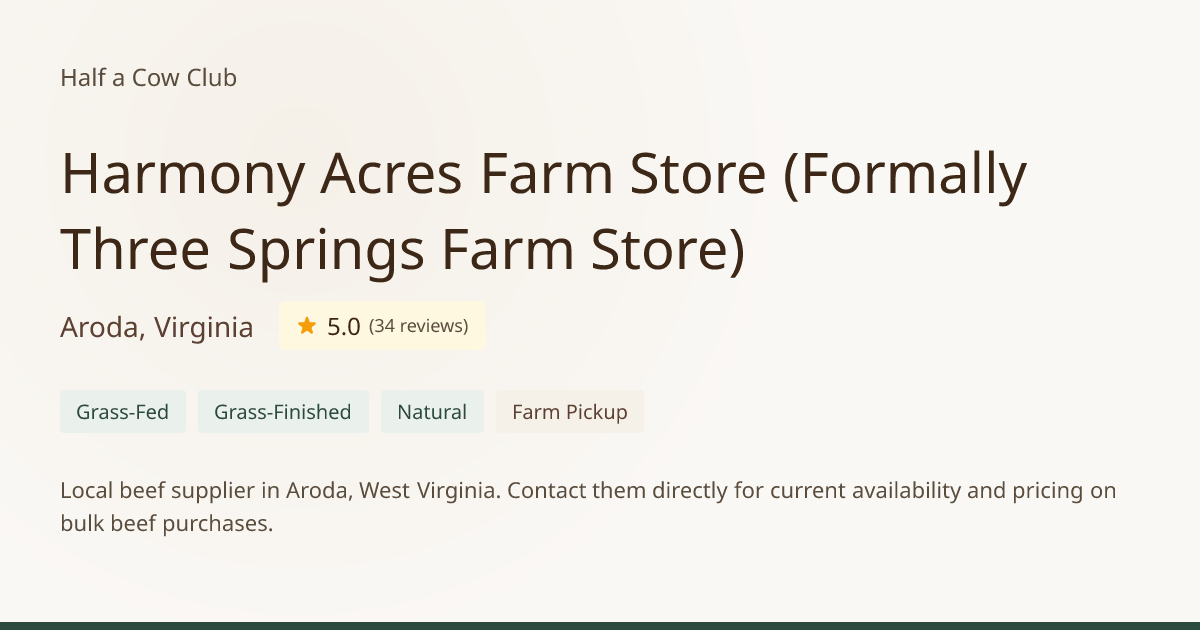 Harmony Acres Farm Store (Formally Three Springs Farm Store) - Reviews ...
