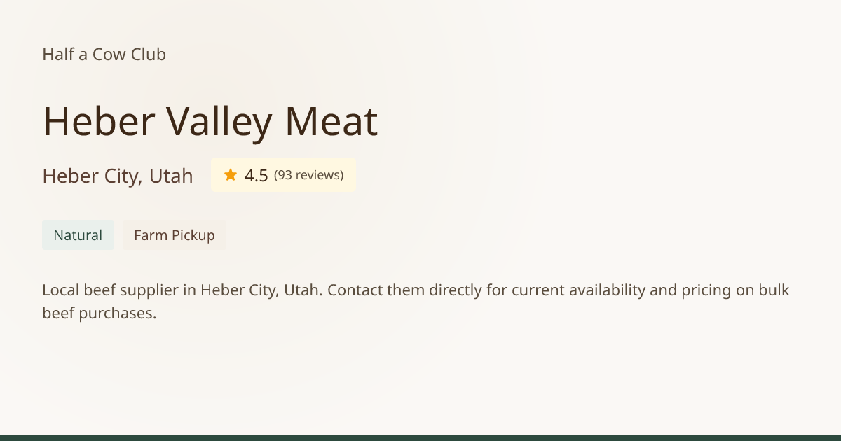 Heber Valley Meat - Bulk Beef in Heber City, Utah