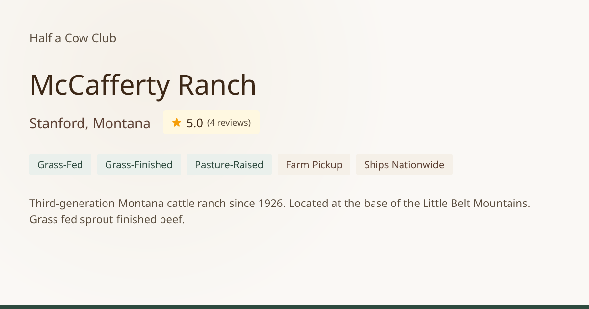 McCafferty Ranch - Reviews & Bulk Beef Prices in Stanford, Montana