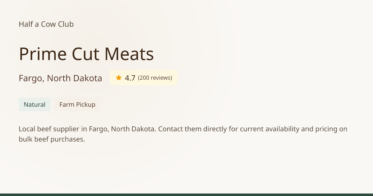 Prime Cut Meats - Bulk Beef in Fargo, North Dakota