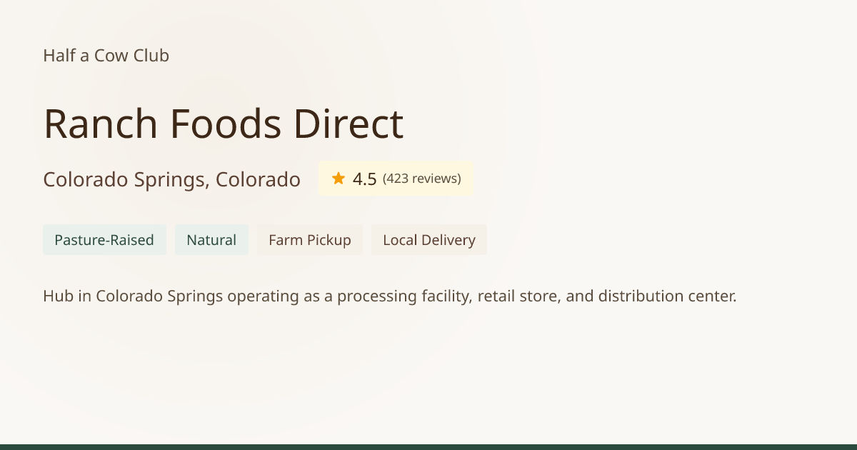 Ranch Foods Direct - Bulk Beef in Colorado Springs, Colorado