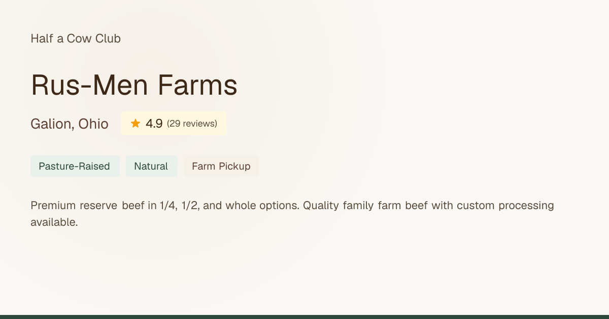 Rus-Men Farms - Reviews & Bulk Beef Prices in Greencastle, Pennsylvania